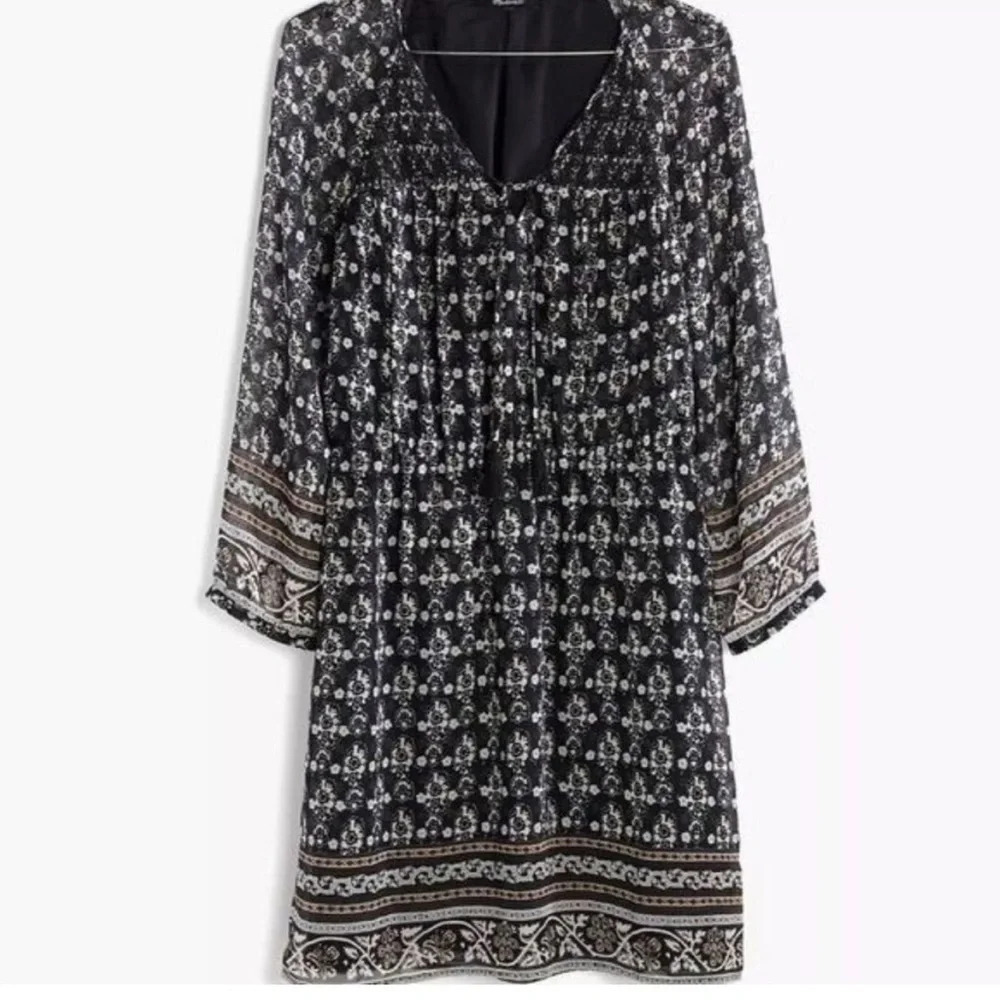 Madewell Woodland Artisan Dress 0 Boho Flowy Peasant Hippie Floral